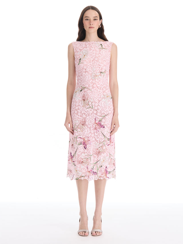 Degradé Iris Guipure Capelet Dress