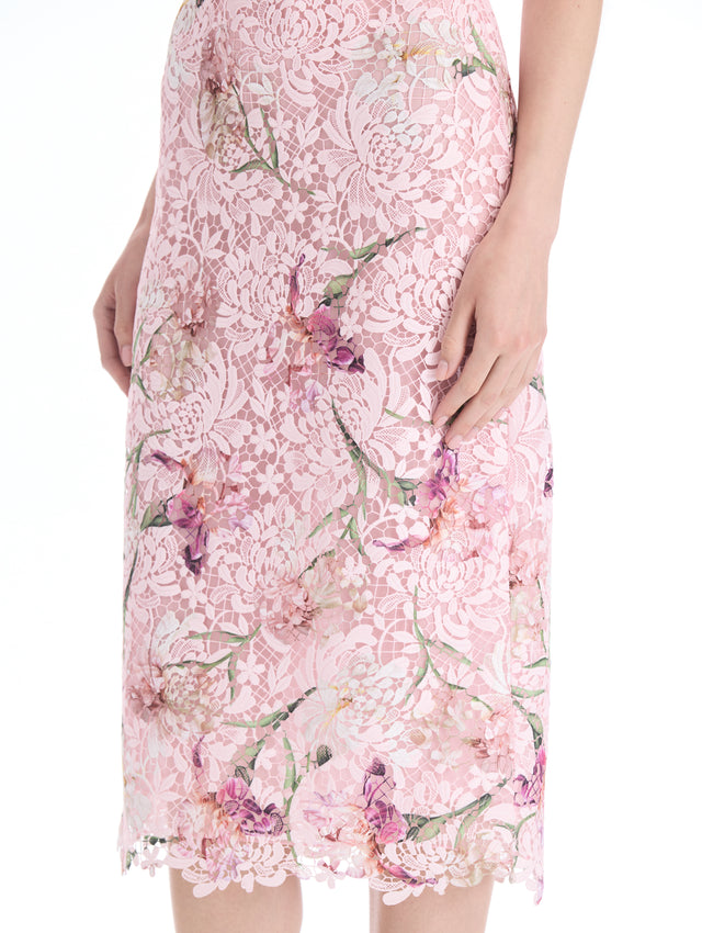 Degradé Iris Guipure Capelet Dress