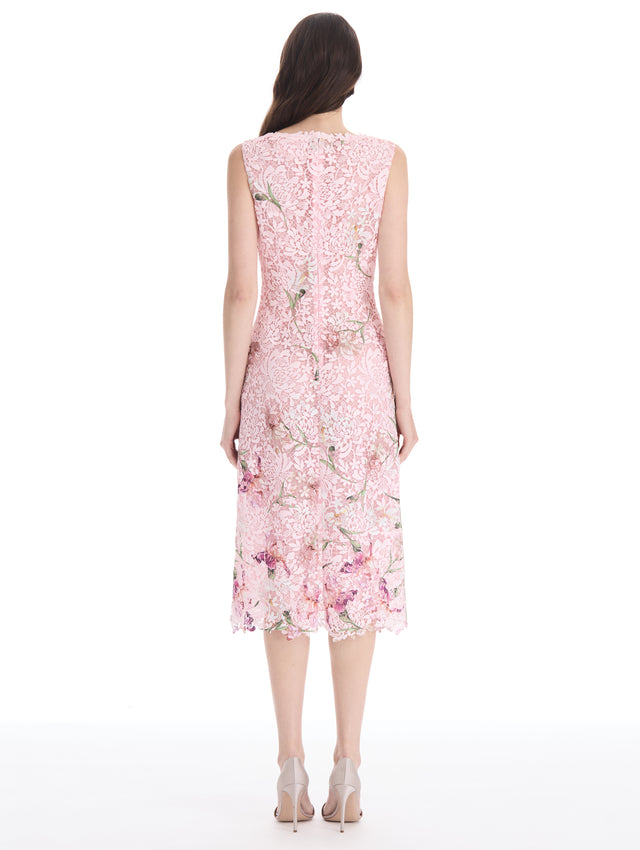 Degradé Iris Guipure Capelet Dress