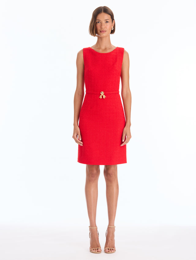 Slub Wool Tweed Sleeveless Dress