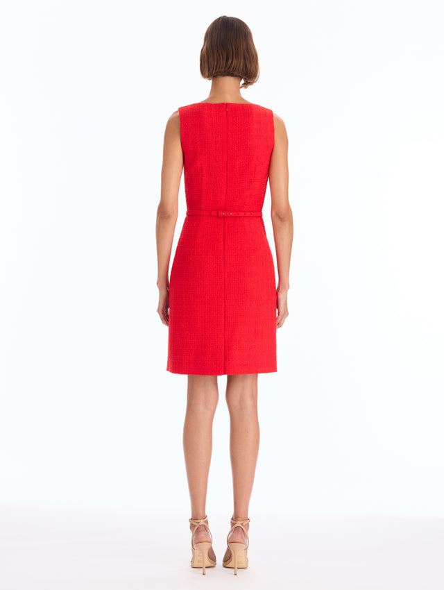 Slub Wool Tweed Sleeveless Dress