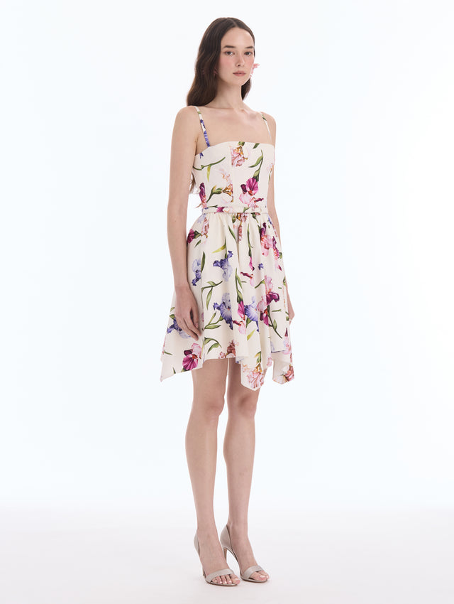Painted Iris Cotton Poplin Mini Dress