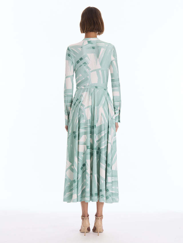 Abstract Plaid Jersey Dress