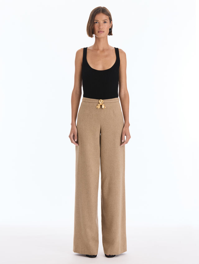 Iris Belt Cashmere-Blend Pant