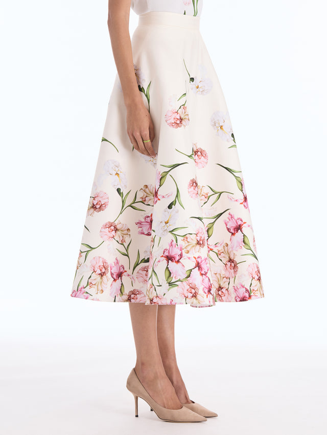 Degradé Painted Iris Cotton Poplin Skirt