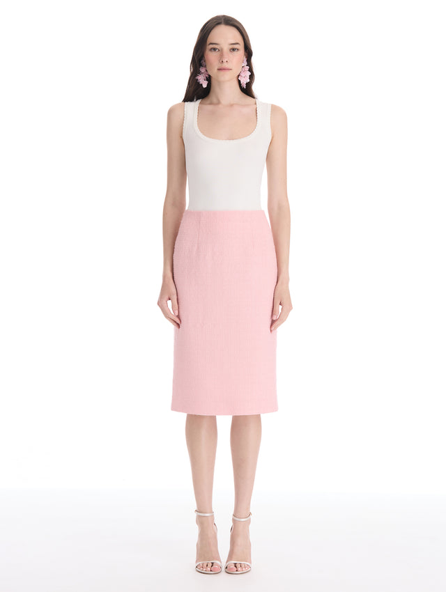 Wool-Blend Tweed Pencil Skirt