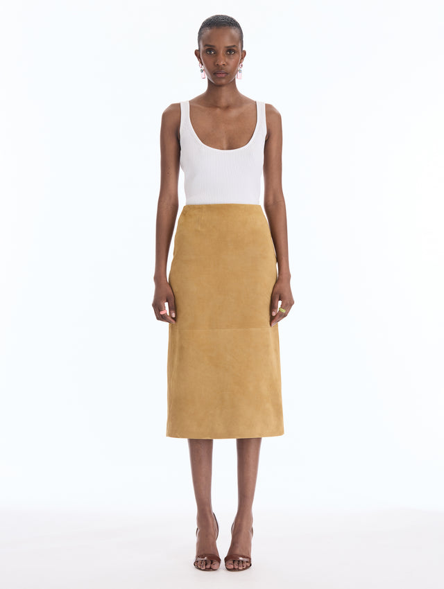 Suede Pencil Skirt