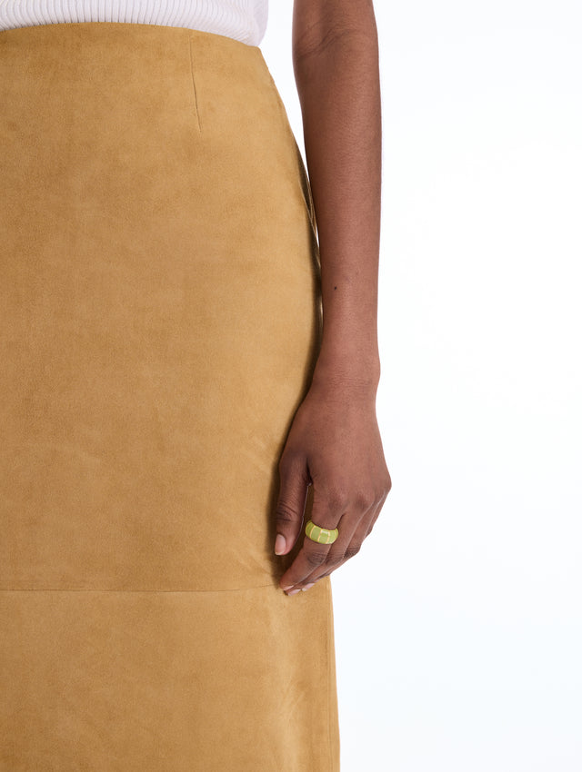 Suede Pencil Skirt