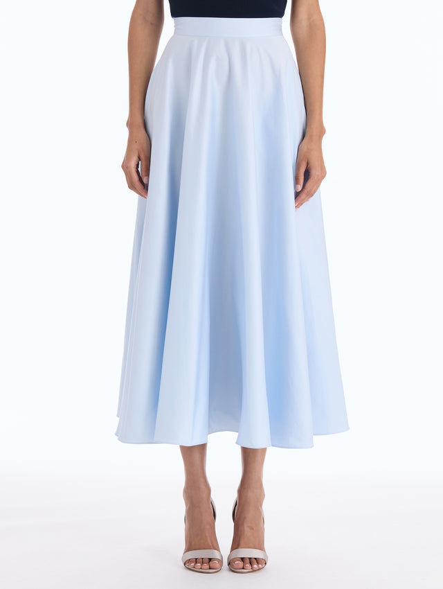 Cotton Poplin Midi Skirt