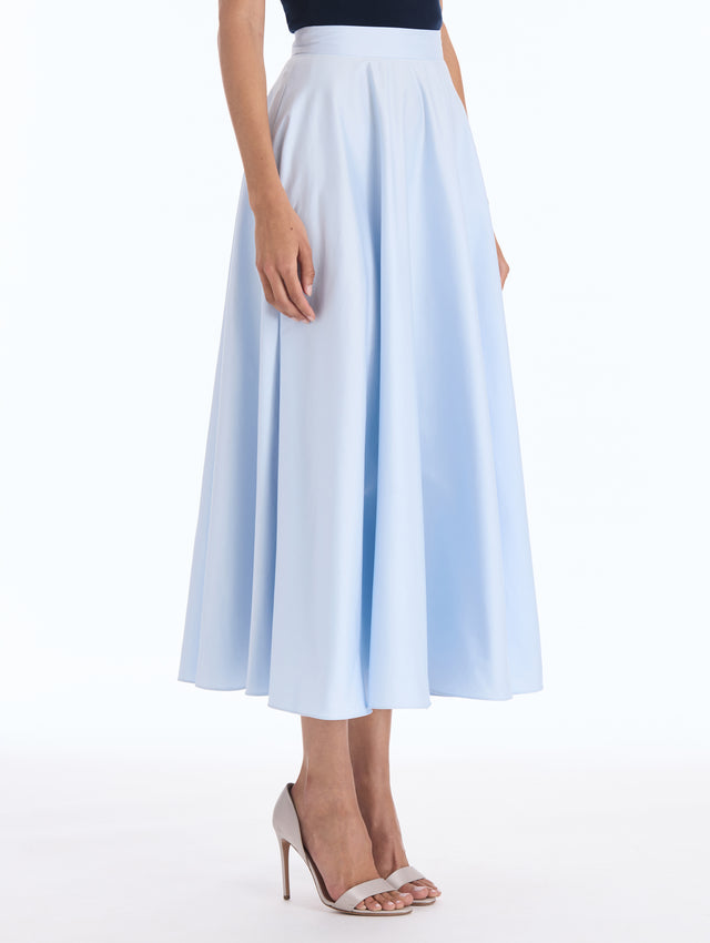 Cotton Poplin Midi Skirt