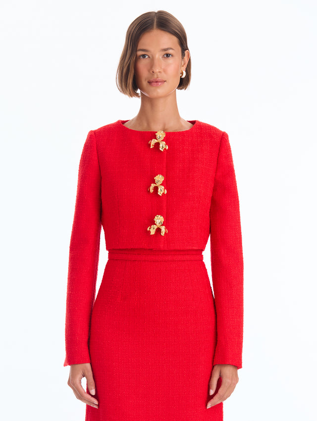 Iris Button Tweed Jacket
