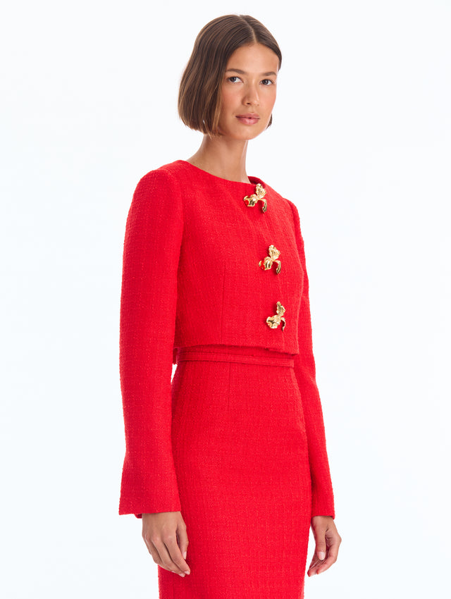 Iris Button Tweed Jacket