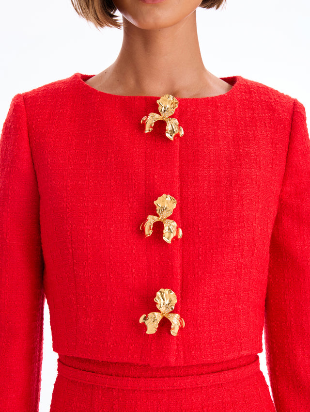 Iris Button Tweed Jacket