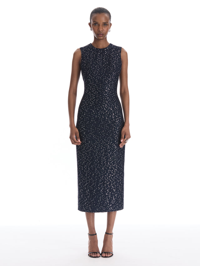 Sequin Tweed Cocktail Dress