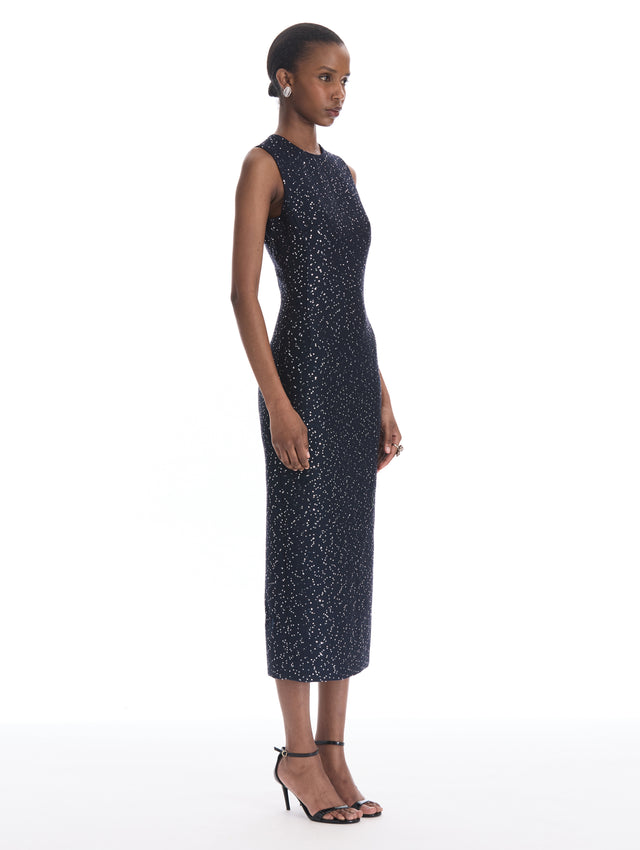 Sequin Tweed Cocktail Dress