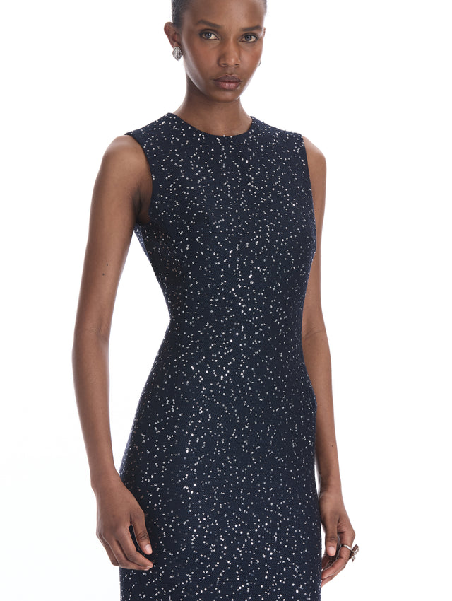 Sequin Tweed Cocktail Dress
