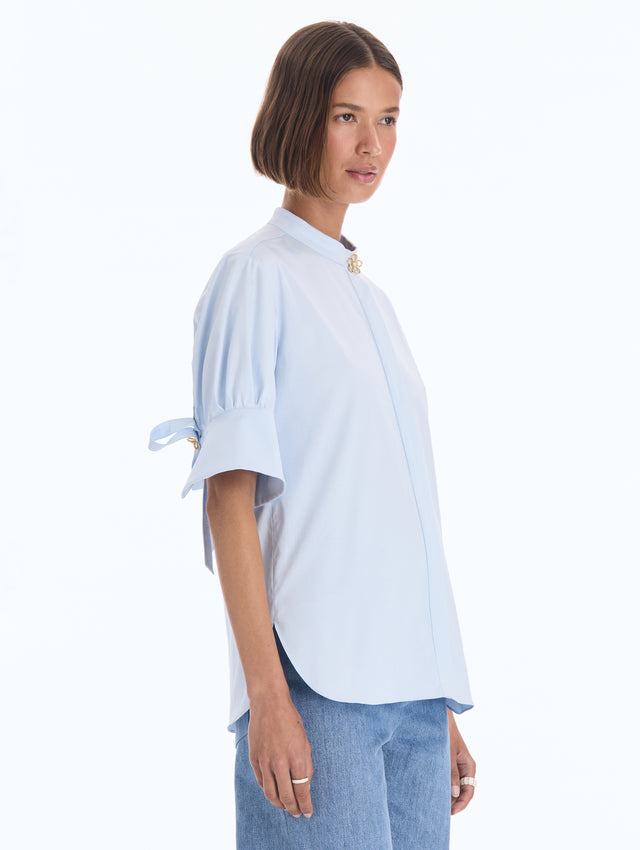 Floral Detailed Cotton Poplin Blouse