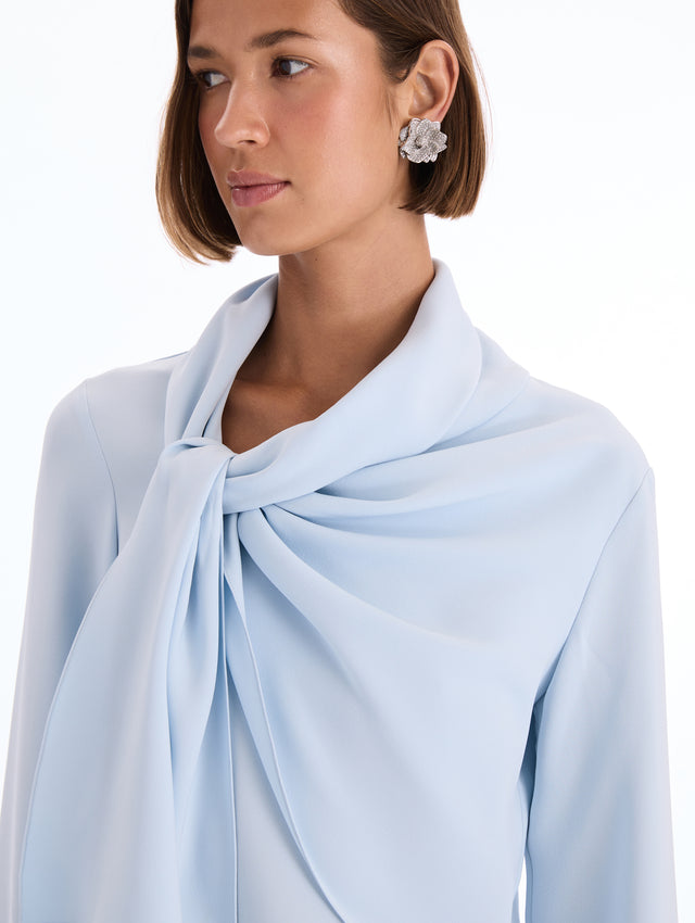 Tie-Neck Silk Georgette Blouse