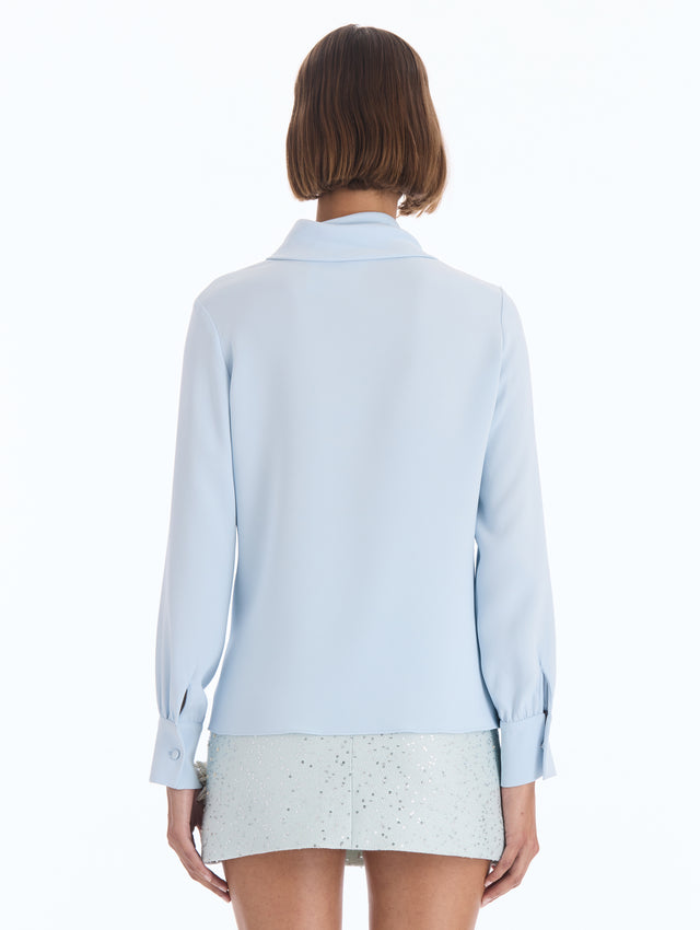Tie-Neck Silk Georgette Blouse