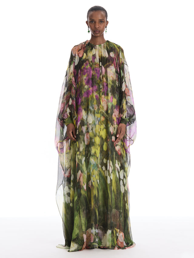 Abstract Chiffon Landscape Caftan