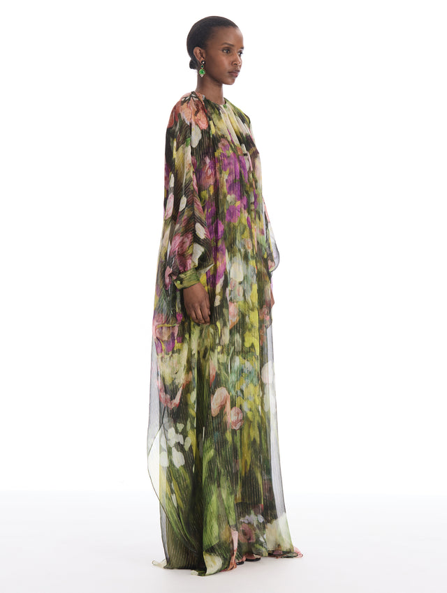 Abstract Chiffon Landscape Caftan