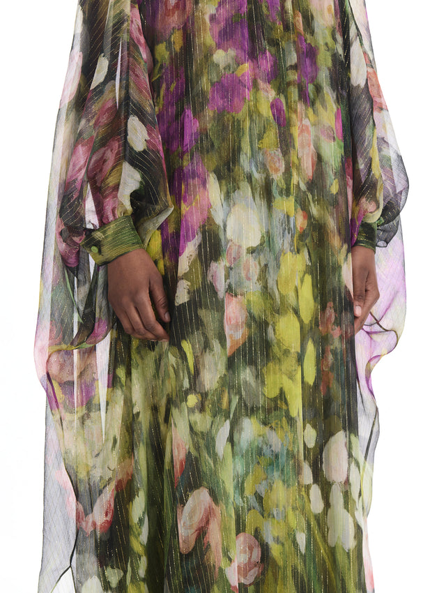 Abstract Chiffon Landscape Caftan
