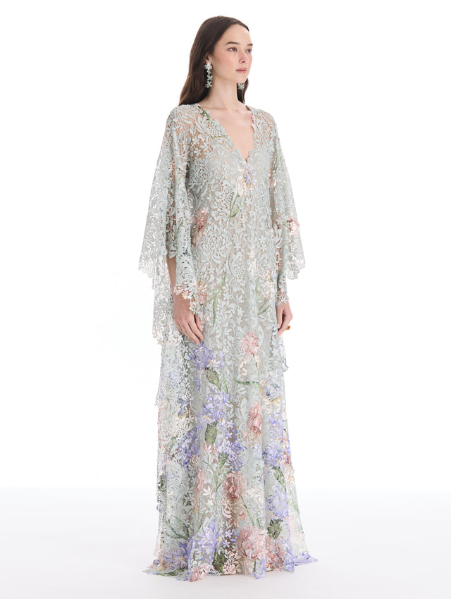 Degradé Iris Guipure Caftan