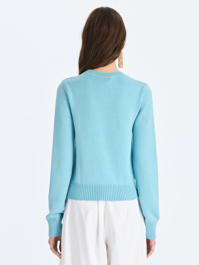 Pear Embroidered Knit Pullover