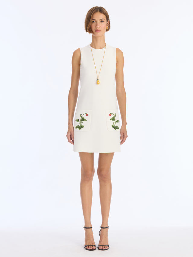 Strawberry Patch Pocket Knit Shift Dress