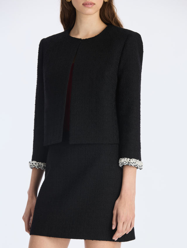 Lightweight Wool Blend Tweed Jacket