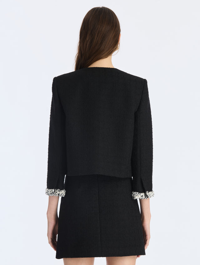 Lightweight Wool Blend Tweed Jacket