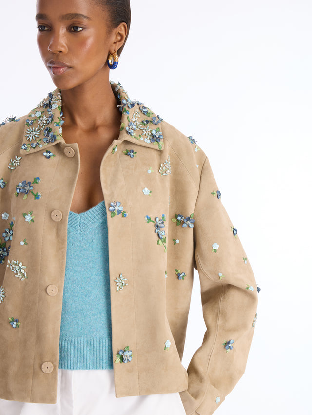 Suede Embroidered Jacket