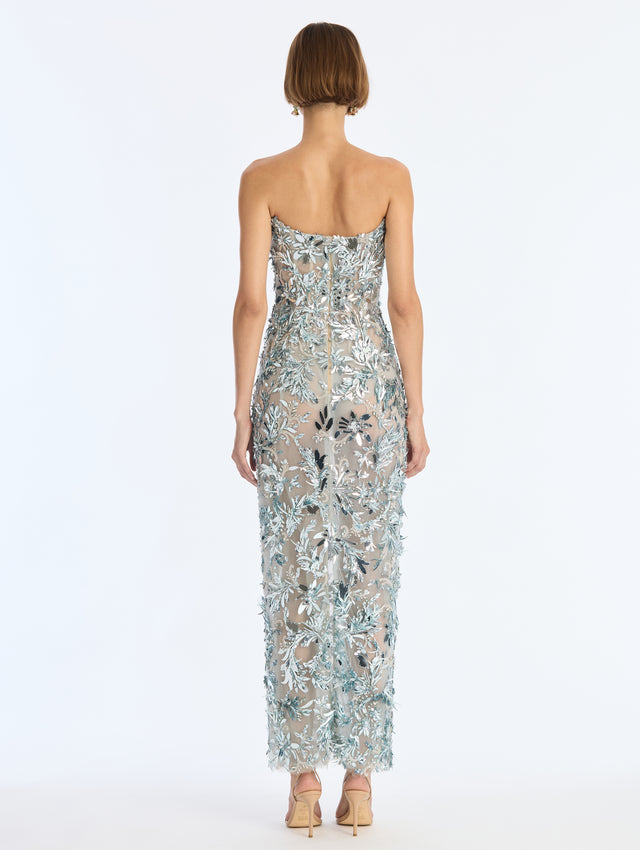 Sequin Floral Embroidered Dress