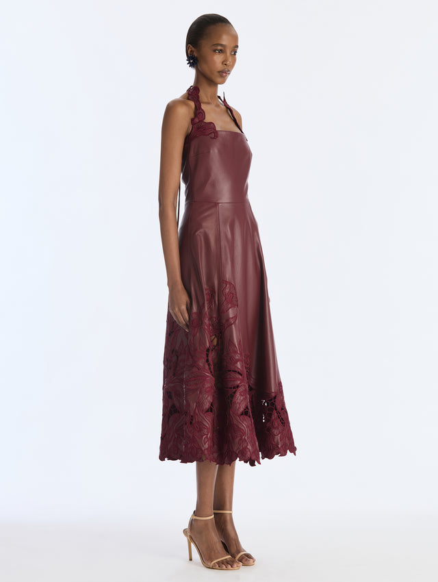 Embroidered Leather Dress