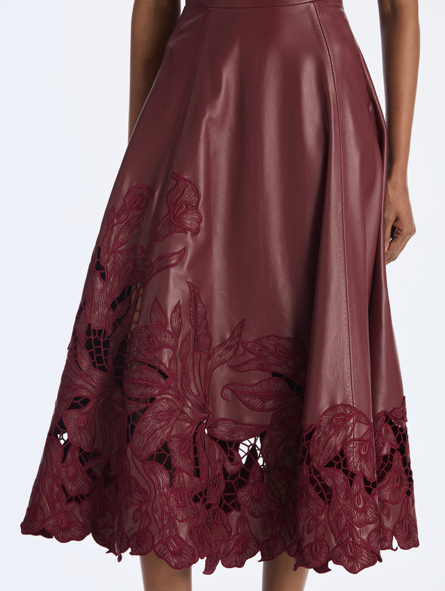 Embroidered Leather Dress