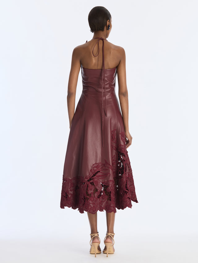 Embroidered Leather Dress