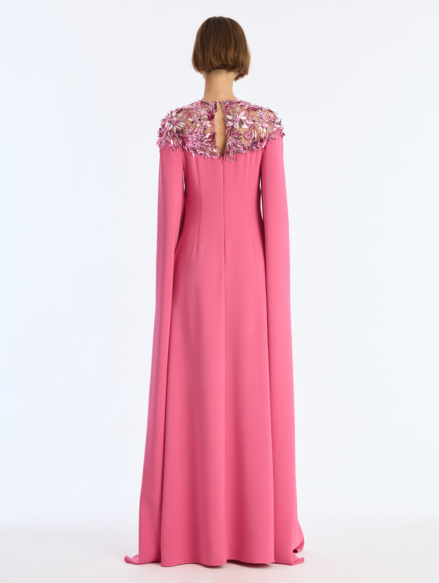 Draped Sleeve Embroidered Georgette Caftan