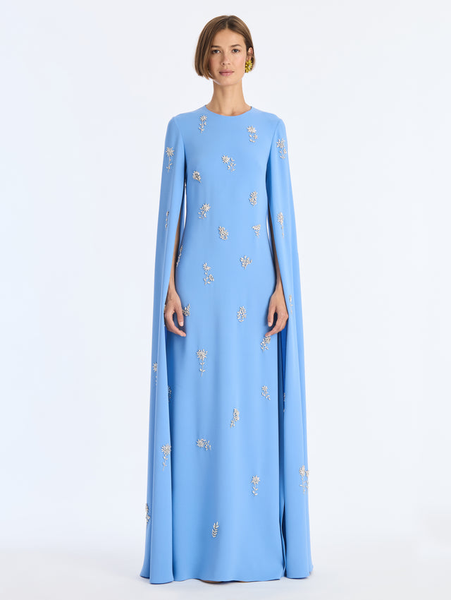 Draped Sleeve Alpine Meadow Georgette Caftan