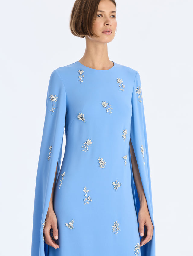 Draped Sleeve Alpine Meadow Georgette Caftan