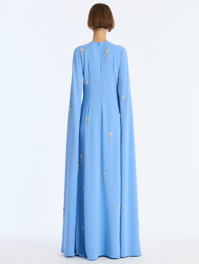 Draped Sleeve Alpine Meadow Georgette Caftan