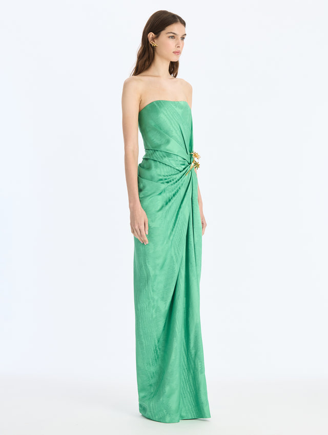 Shantung Moire Jacquard Gown