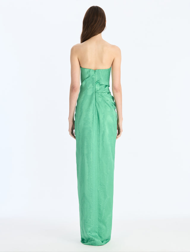 Shantung Moire Jacquard Gown
