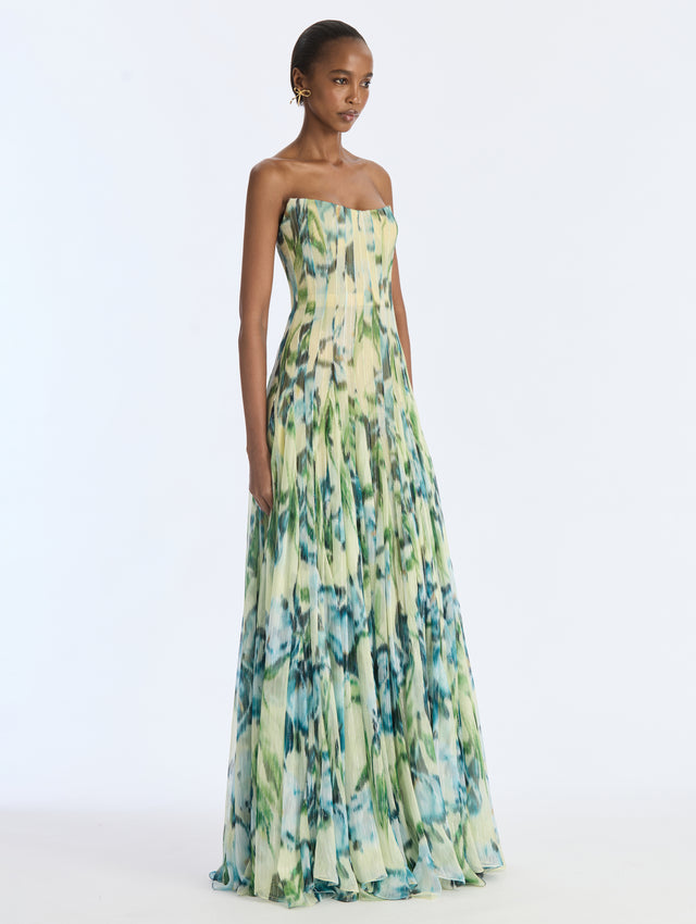 Calla Lily Lurex Chiffon Gown
