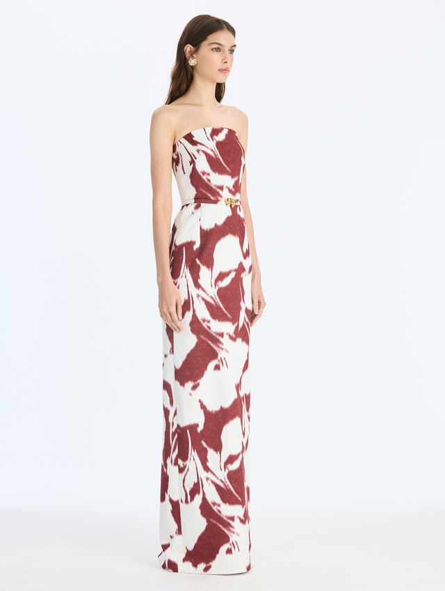 Chine Calla Lily Cloque Gown