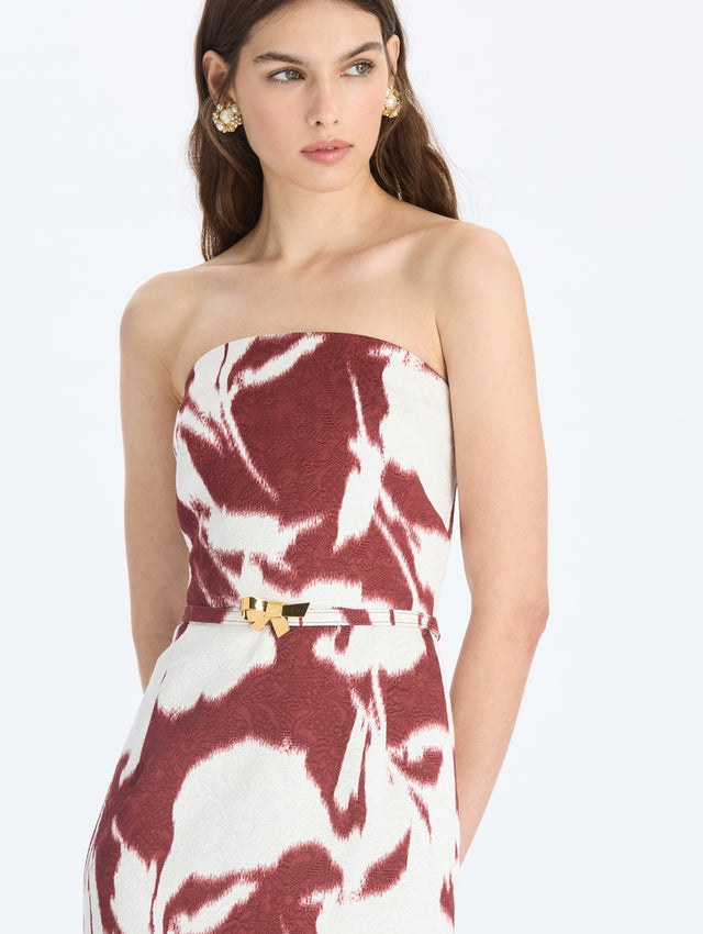 Chine Calla Lily Cloque Gown