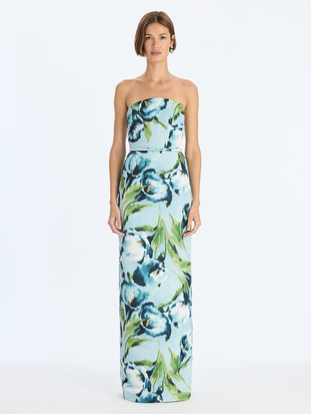 Chine Calla Lily Faille Gown