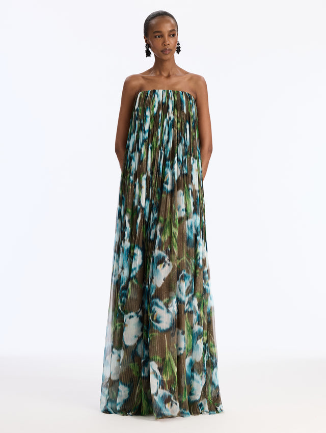 Chine Calla Lily Chiffon Gown