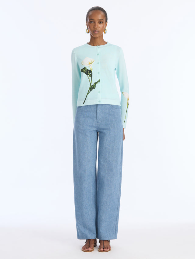 Calla Lily Print Cardigan