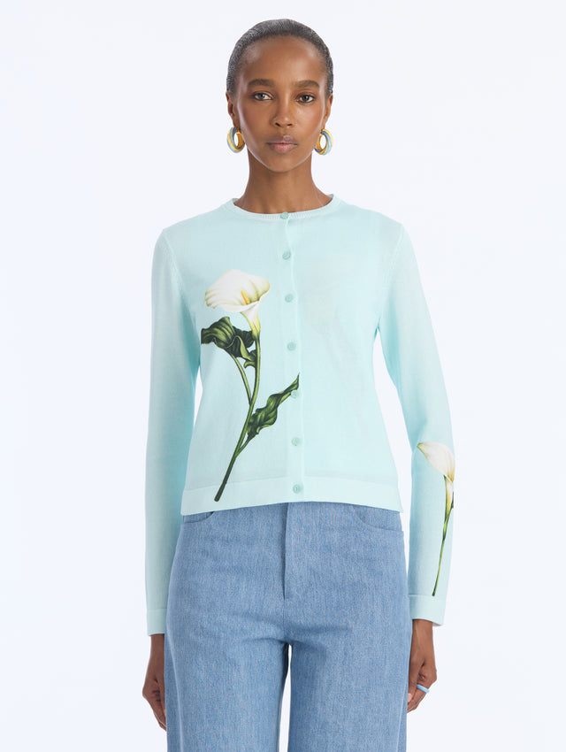Calla Lily Print Cardigan