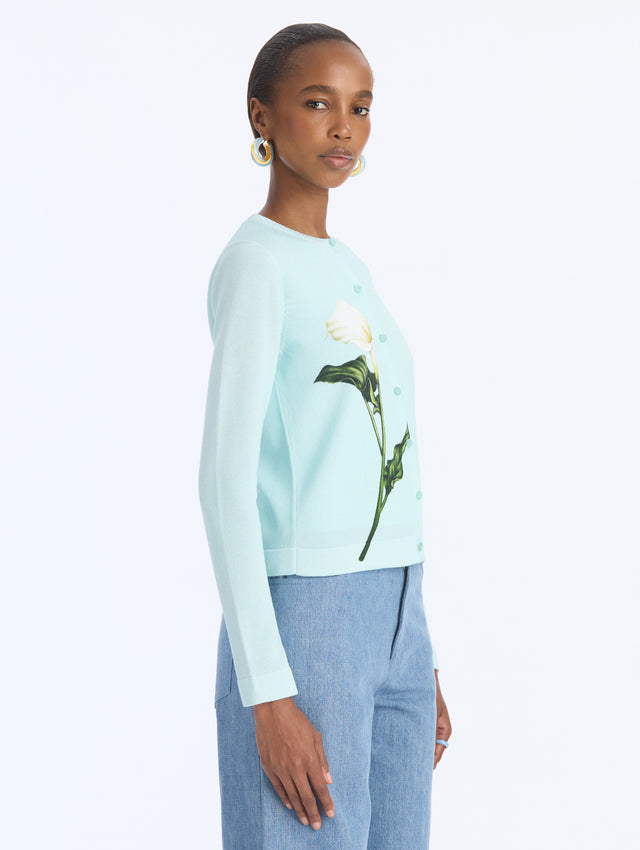 Calla Lily Print Cardigan